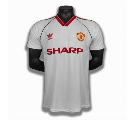 Manchester United 88/90 Away White Soccer Jersey